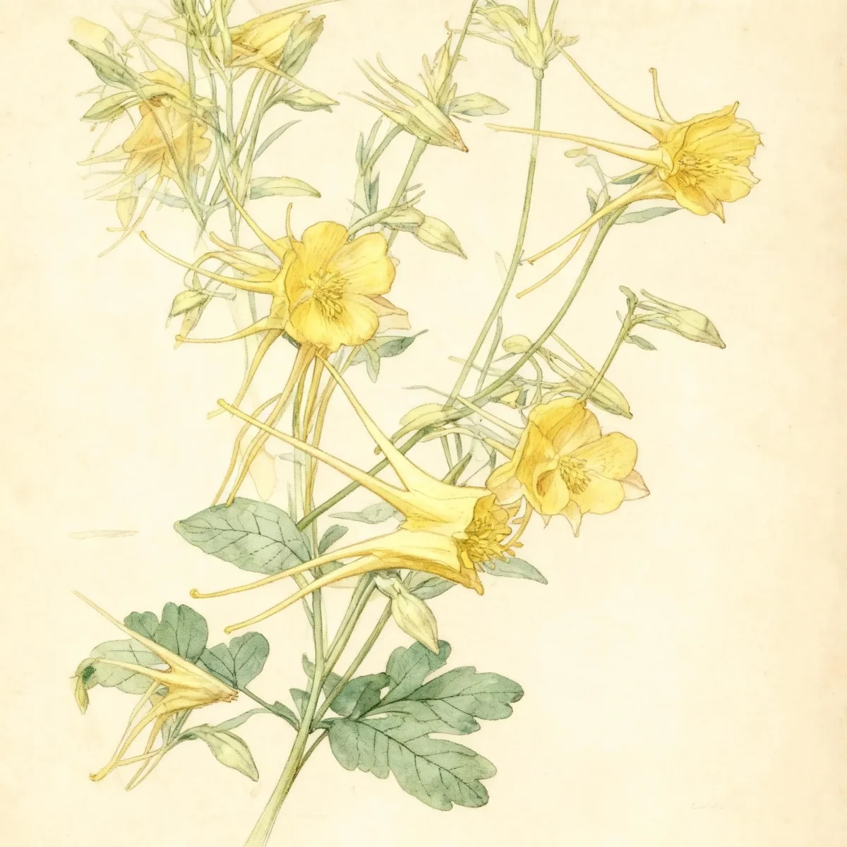 Columbine (Aquilegia chrysantha 'Yellow Queen')
