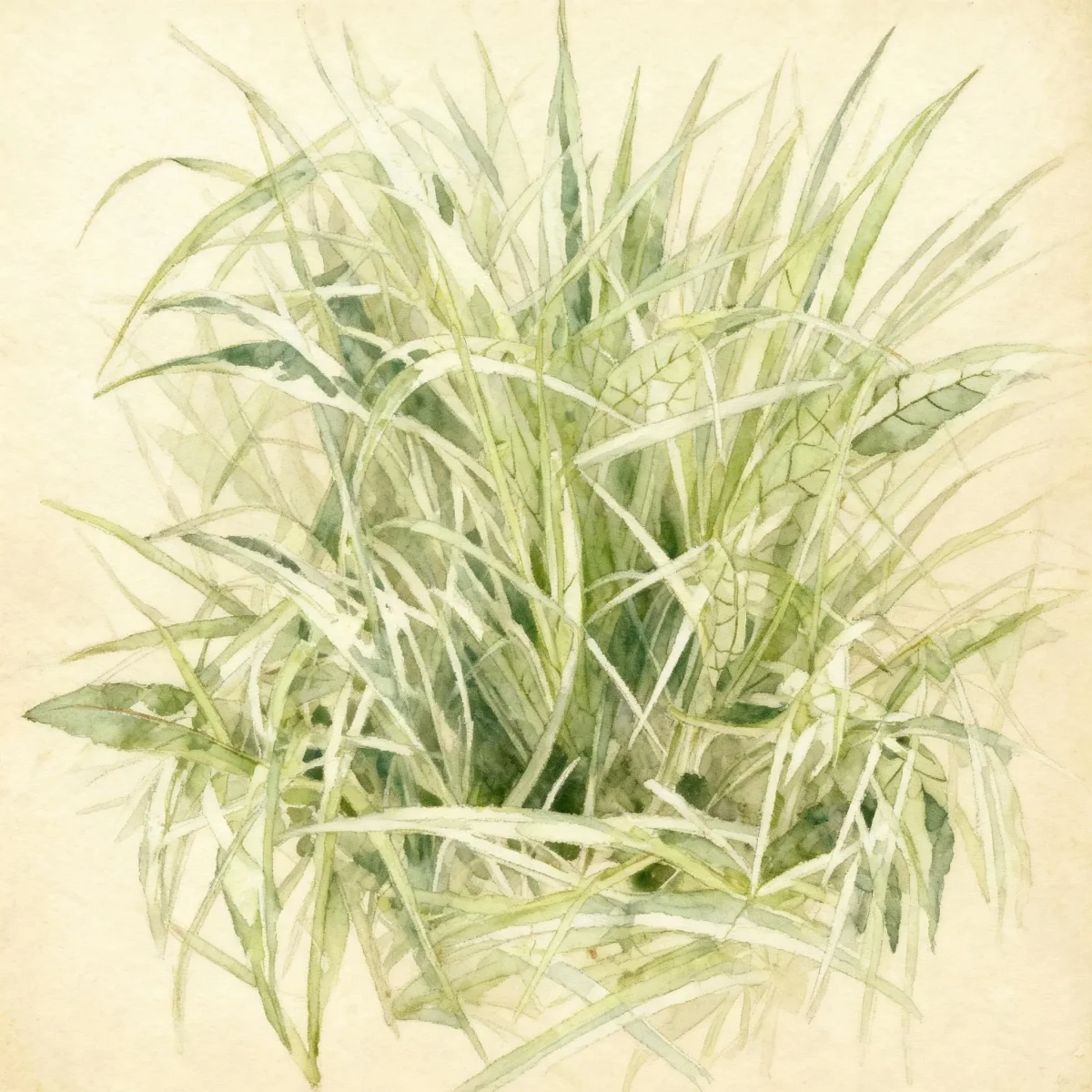 Grassy-leaved sweet flag (Acorus gramineus 'Variegatus')