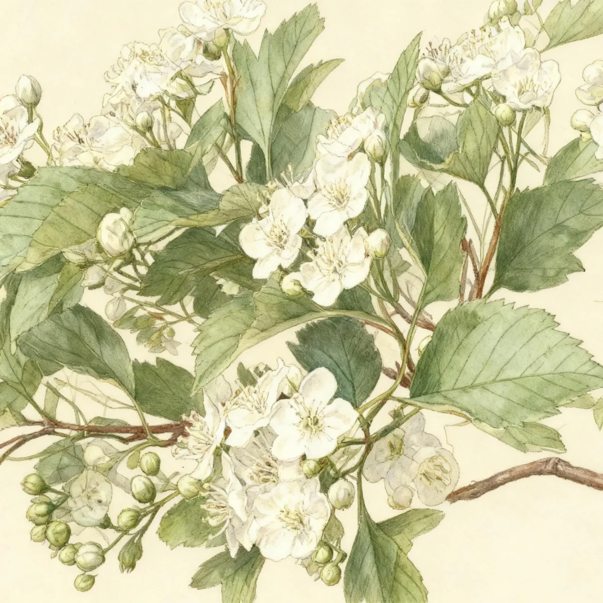 Green hawthorn (Crataegus viridis 'Winter King')