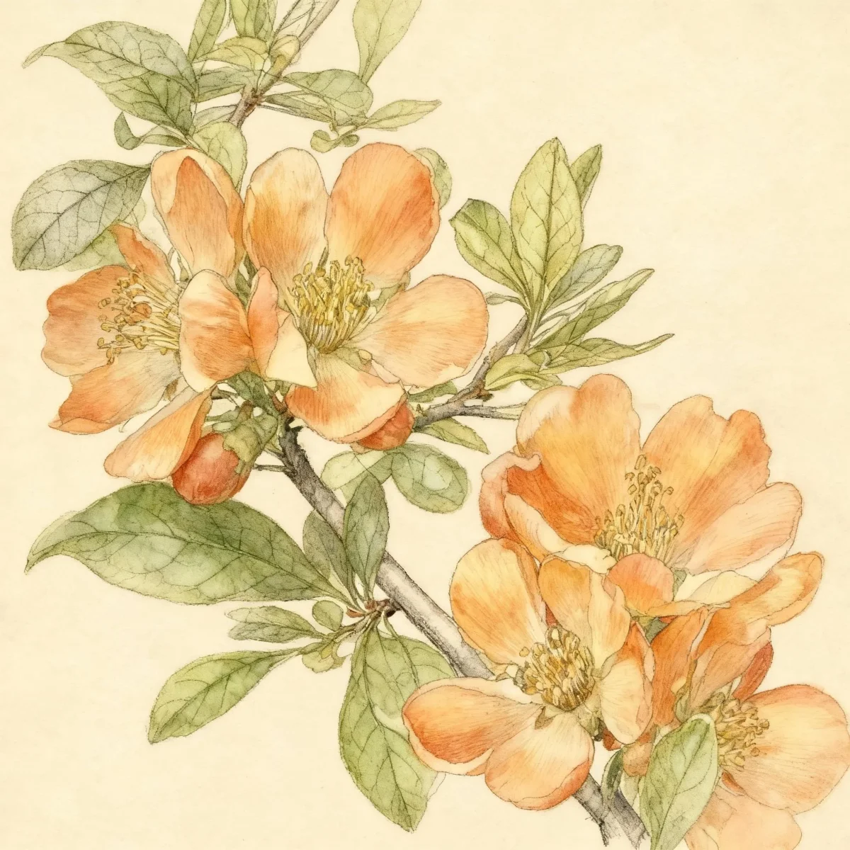 Japanese quince (Chaenomeles japonica var. alpina)