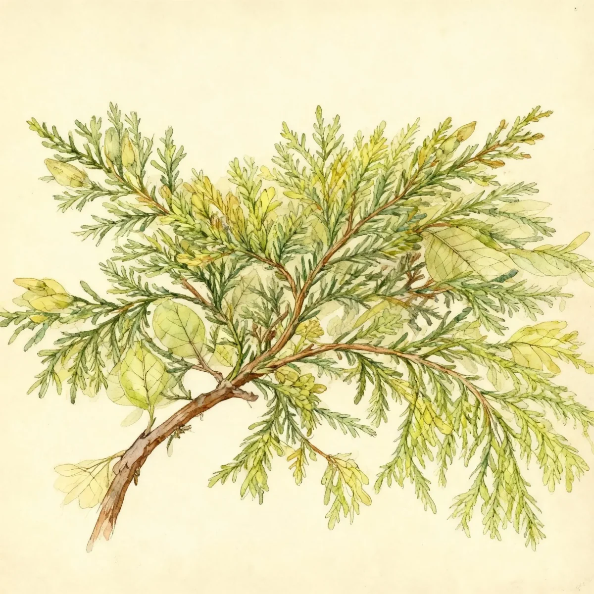 Japanese falsecypress (Chamaecyparis pisifera 'Aurea Pendula')