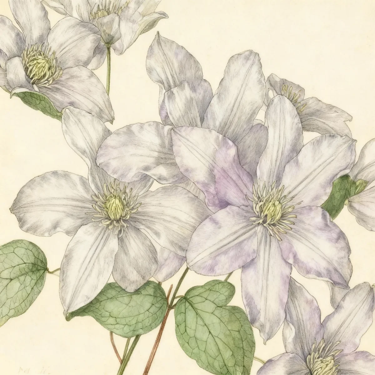 Clematis (Clematis 'Silver Moon')