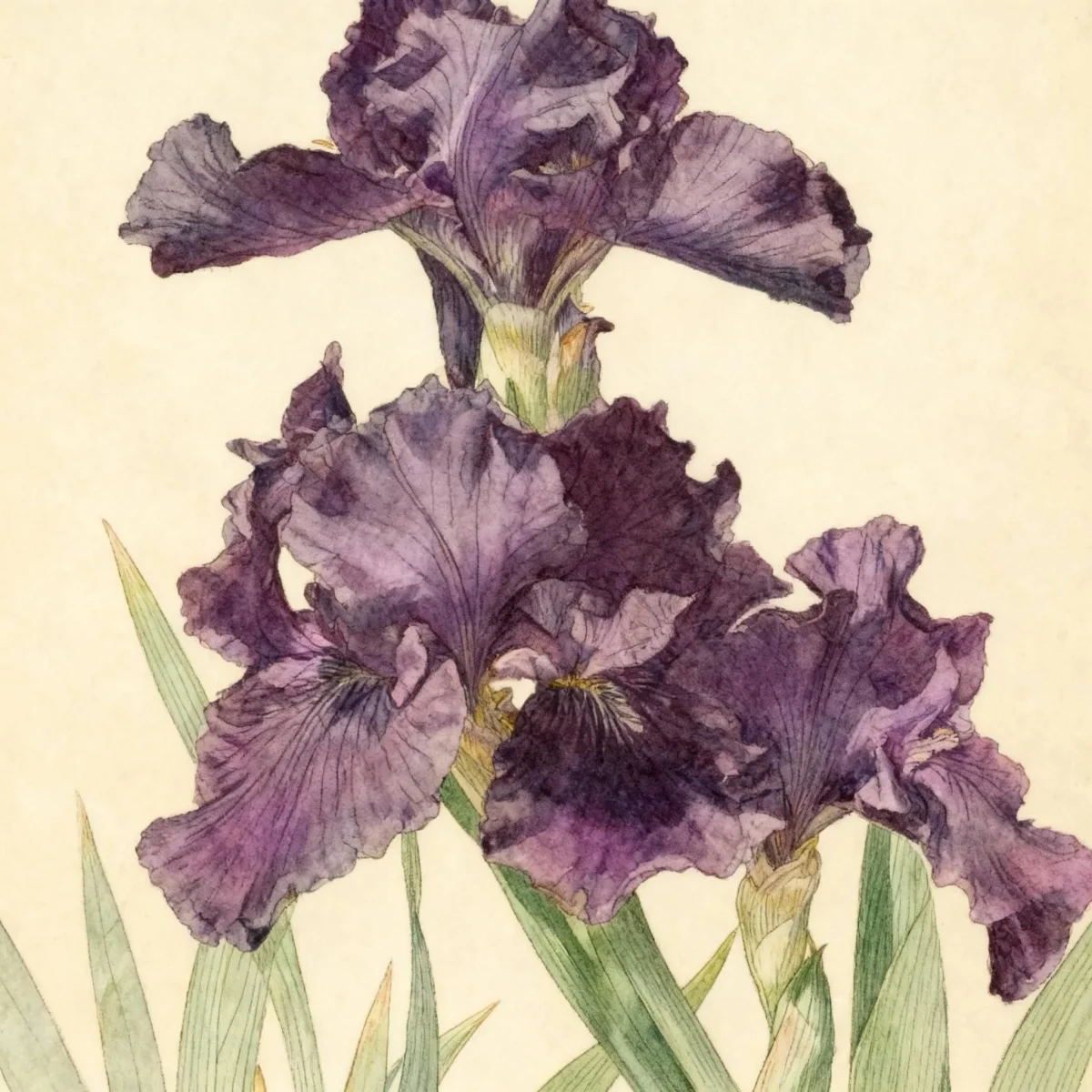 Tall bearded iris (Iris 'Midnight Fragrance')