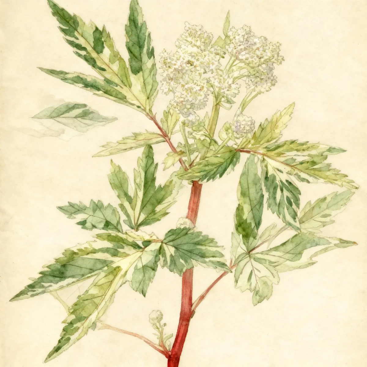 Meadowsweet (Filipendula ulmaria 'Variegata')