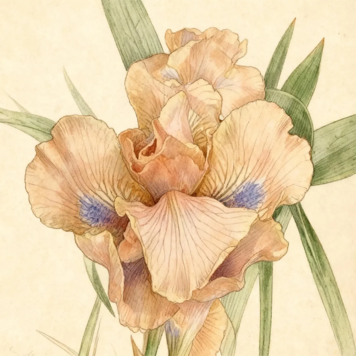 Standard dwarf bearded iris (Iris 'Cocoa Pink')