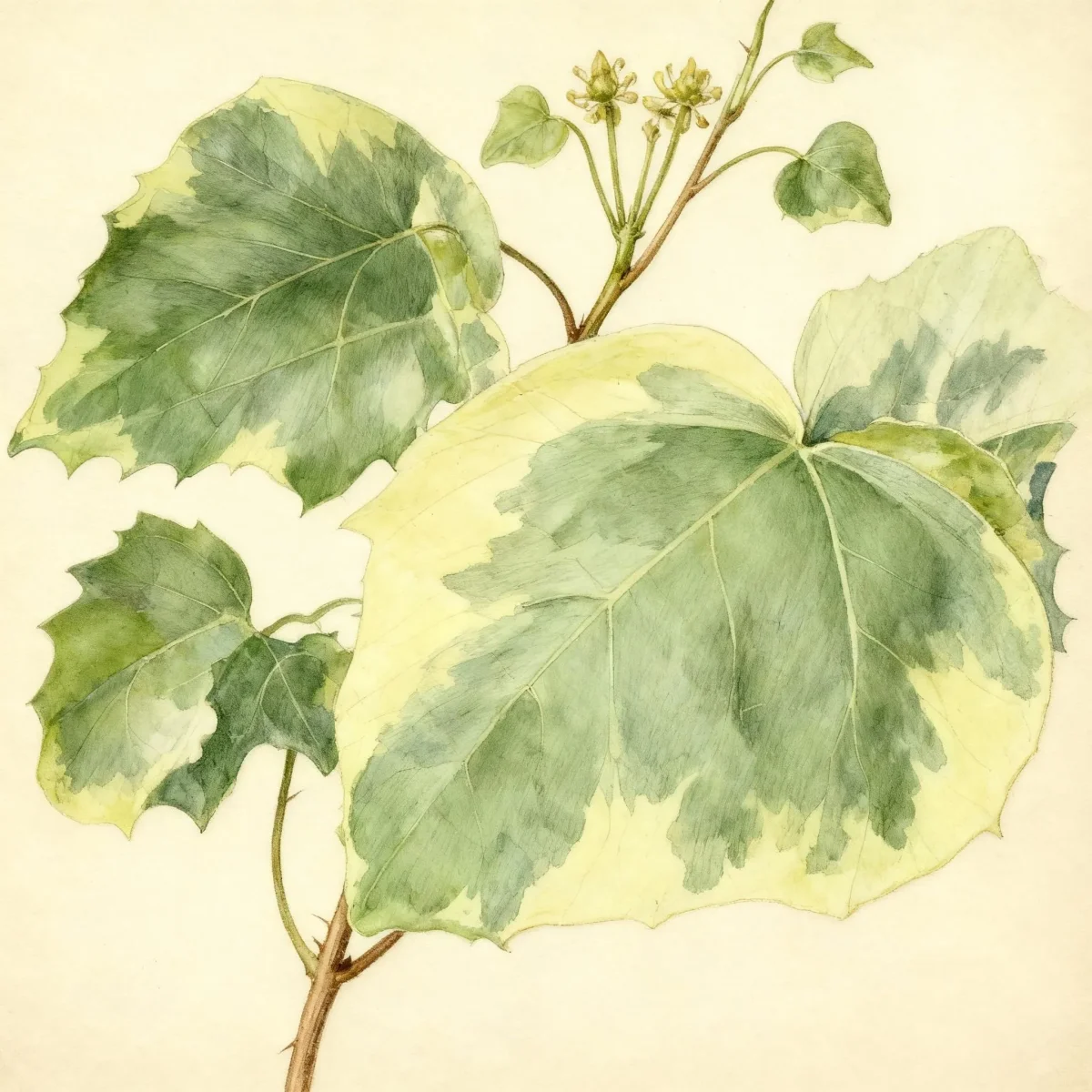 Bullock's heart ivy (Hedera colchica 'Dentata Variegata')
