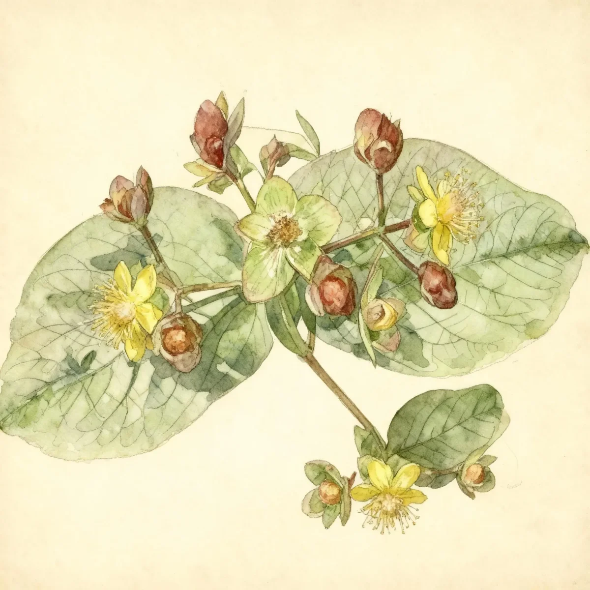 Tutsan (Hypericum androsaemum 'Albury Purple')