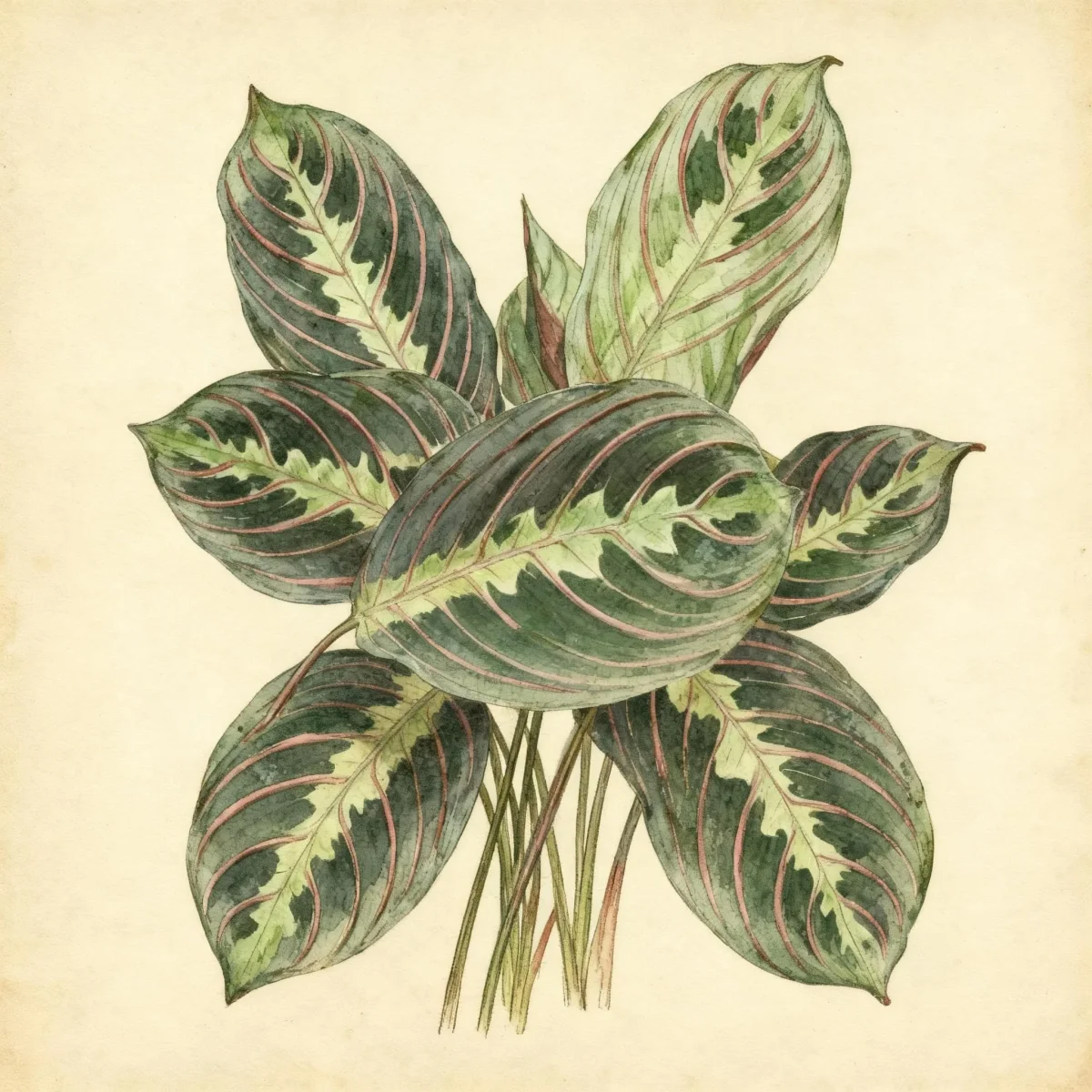 Prayer plant (Maranta leuconeura var. erythroneura)