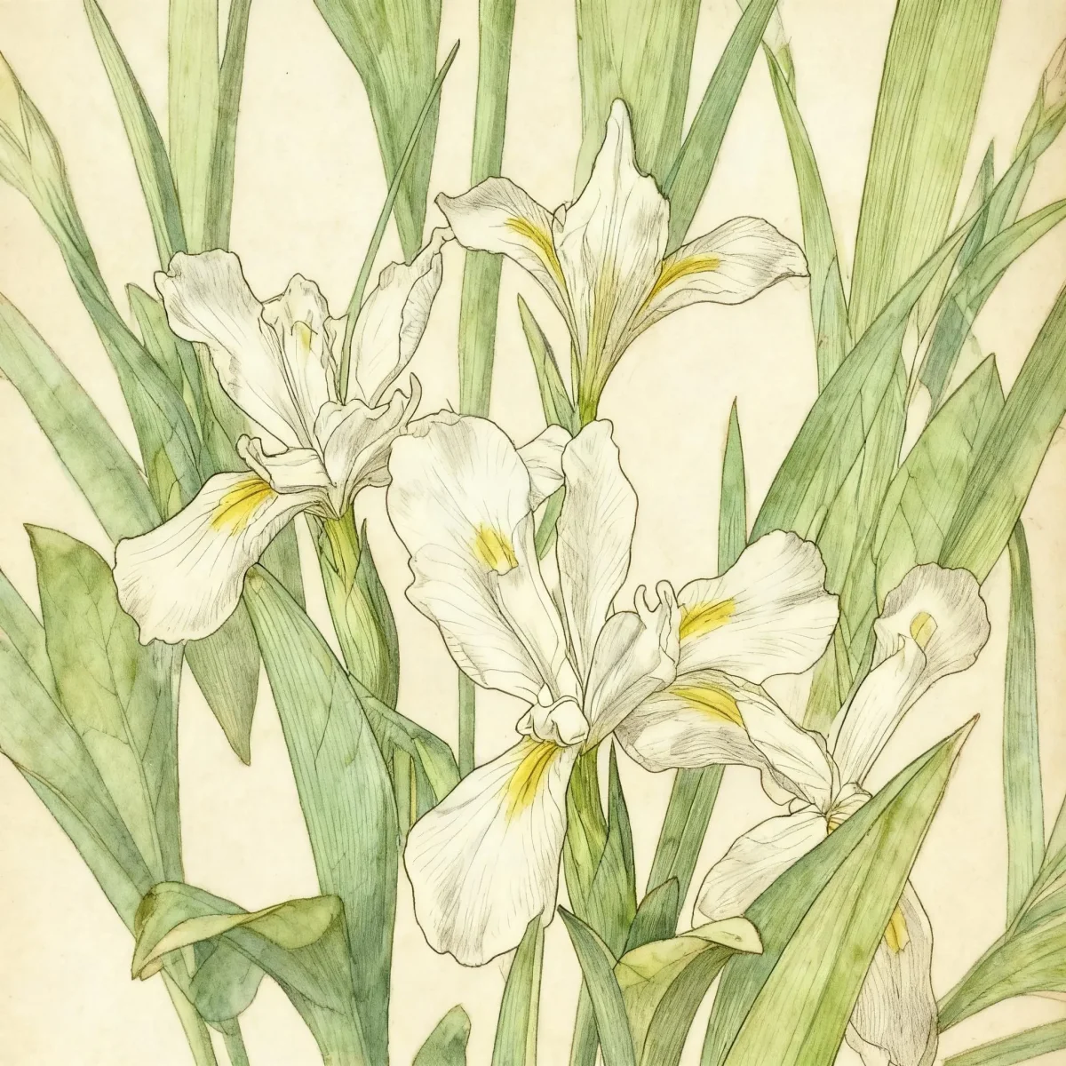 Dwarf crested iris (Iris cristata 'Alba')