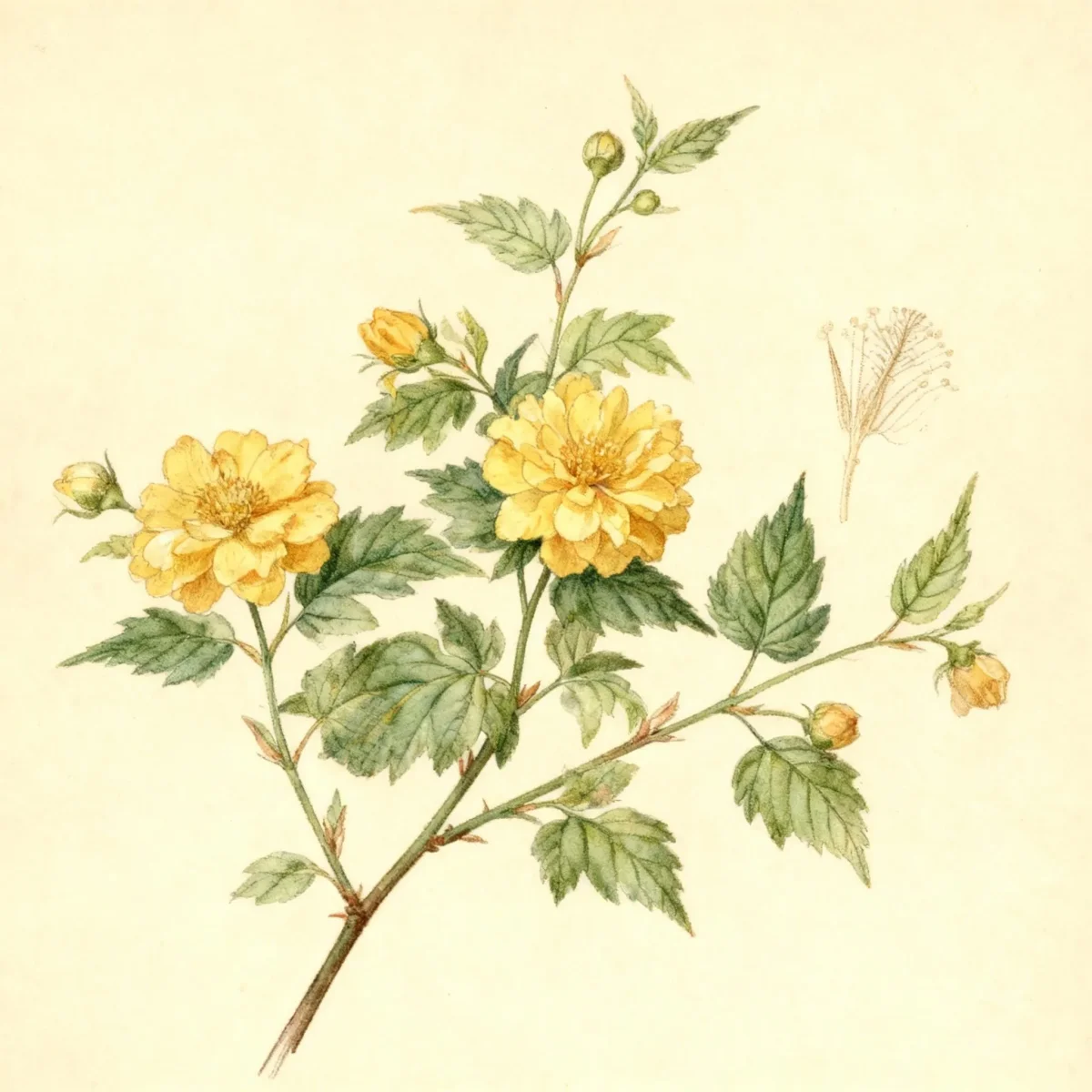 Japanese kerria (Kerria japonica 'Pleniflora')