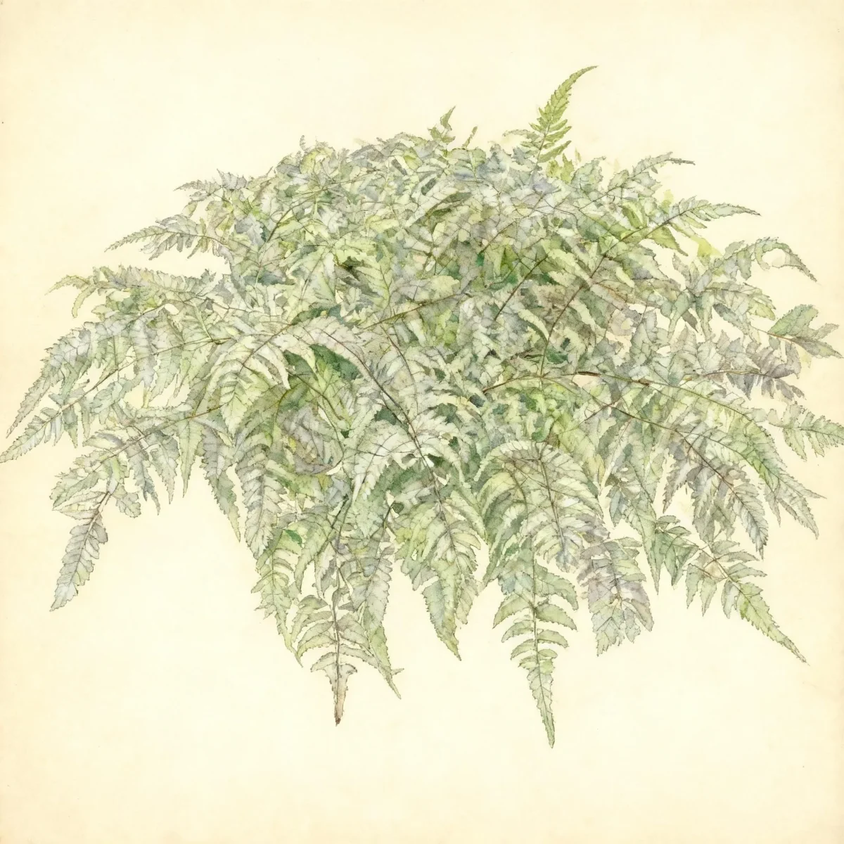 Japanese painted fern (Athyrium niponicum var. pictum 'Silver Falls')