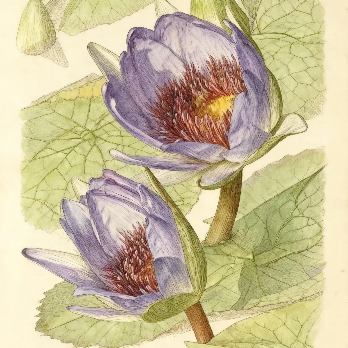 Tropical water lily (Nymphaea 'Wood's Blue Goddess')