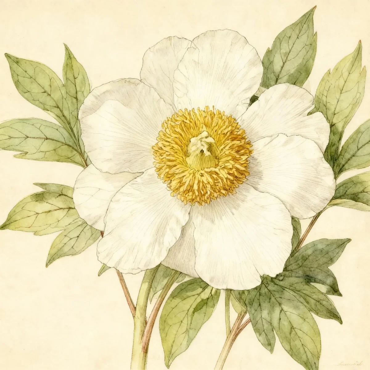 Peony (Paeonia 'Prairie Moon')
