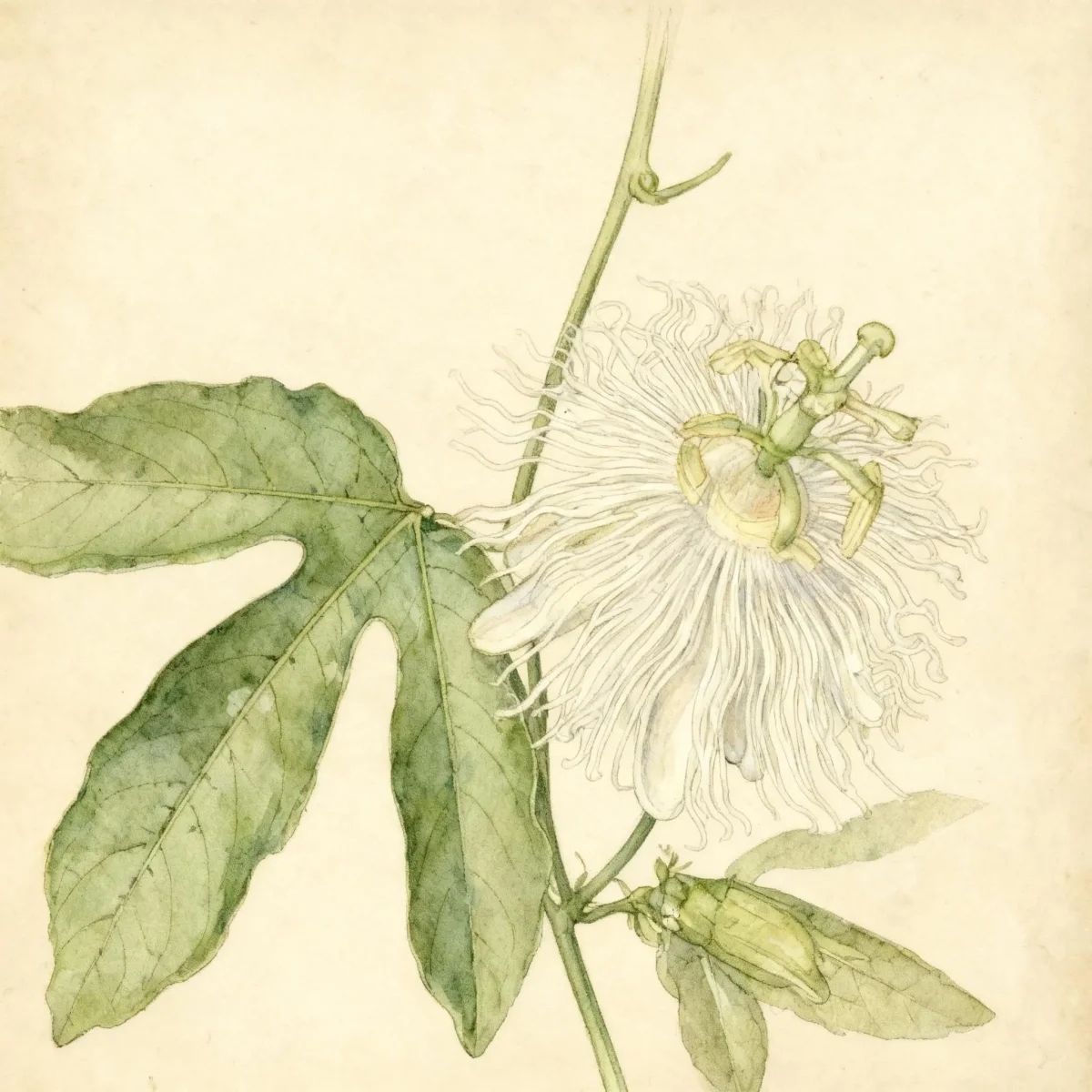 Passion flower (Passiflora incarnata 'Alba')