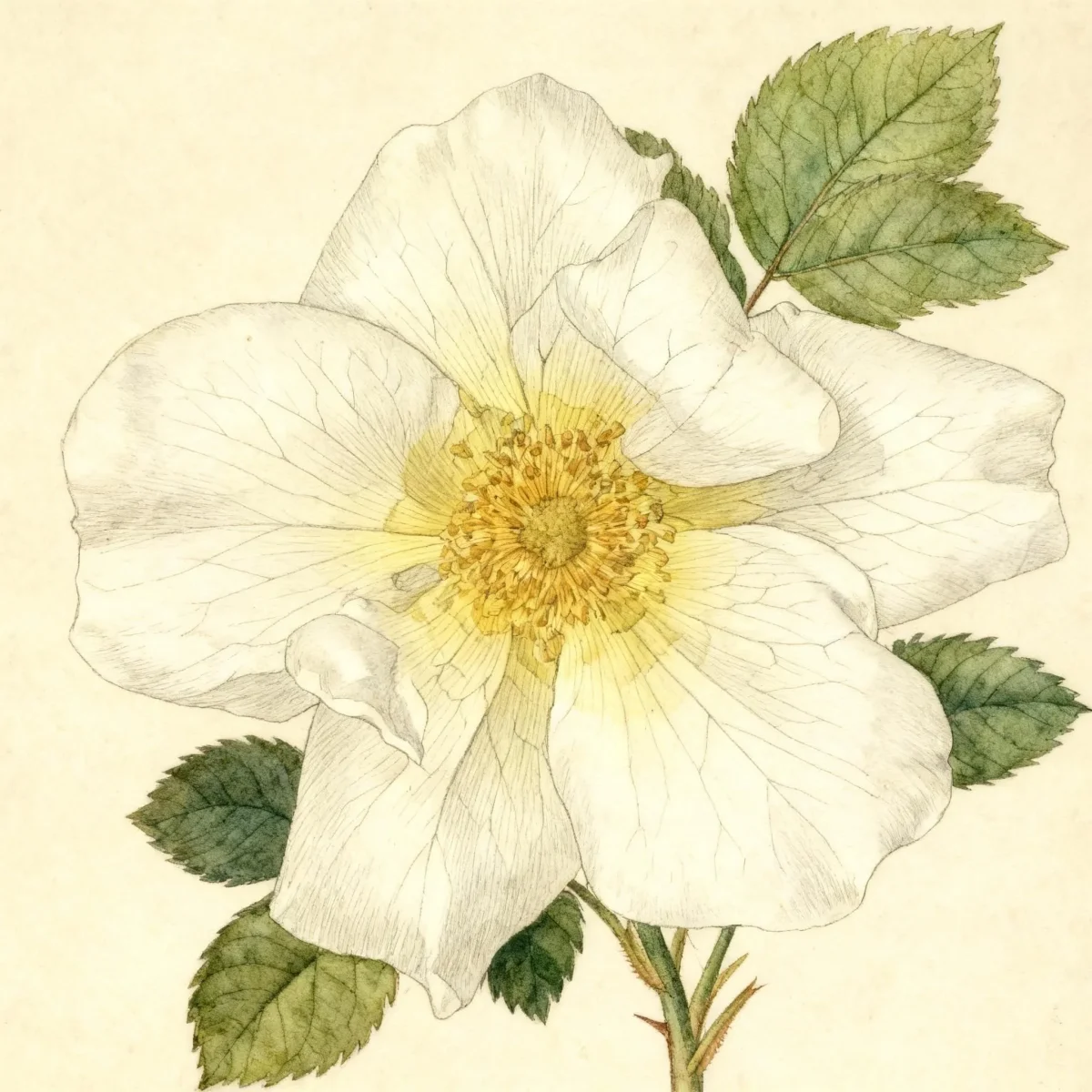 Hybrid moyesii rose (Rosa 'Nevada')