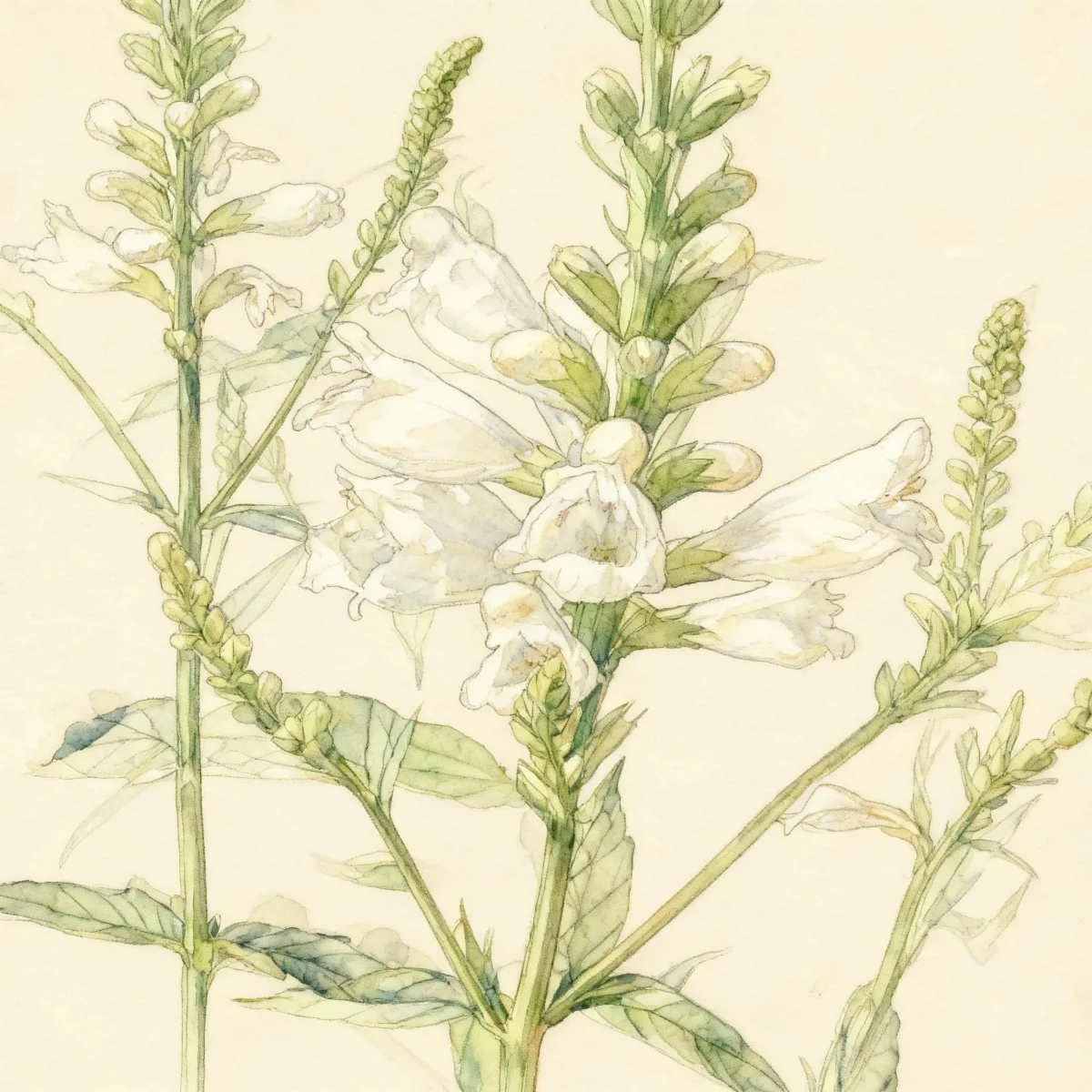 Obedient plant (Physostegia virginiana 'Alba')