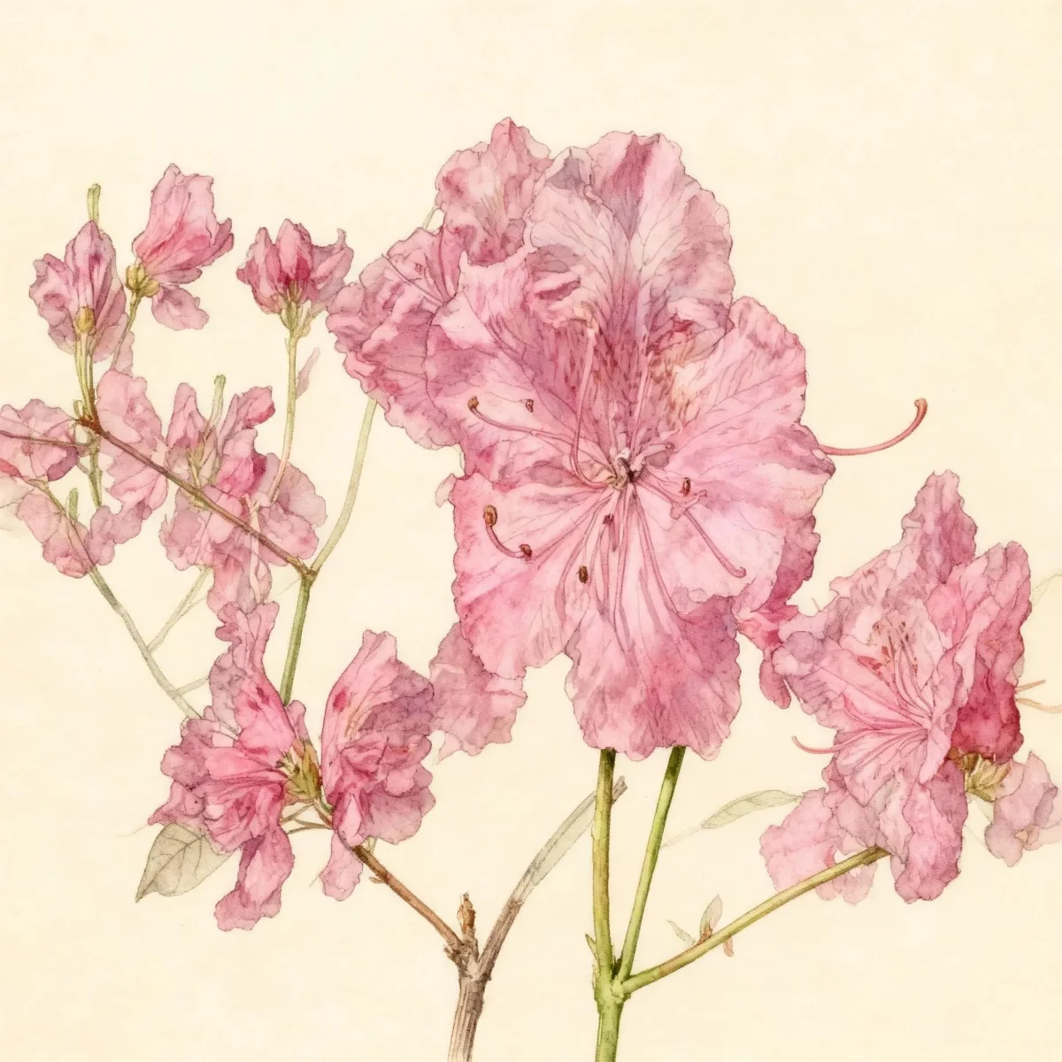 Korean rhododendron (Rhododendron mucronulatum 'Deep Pink')