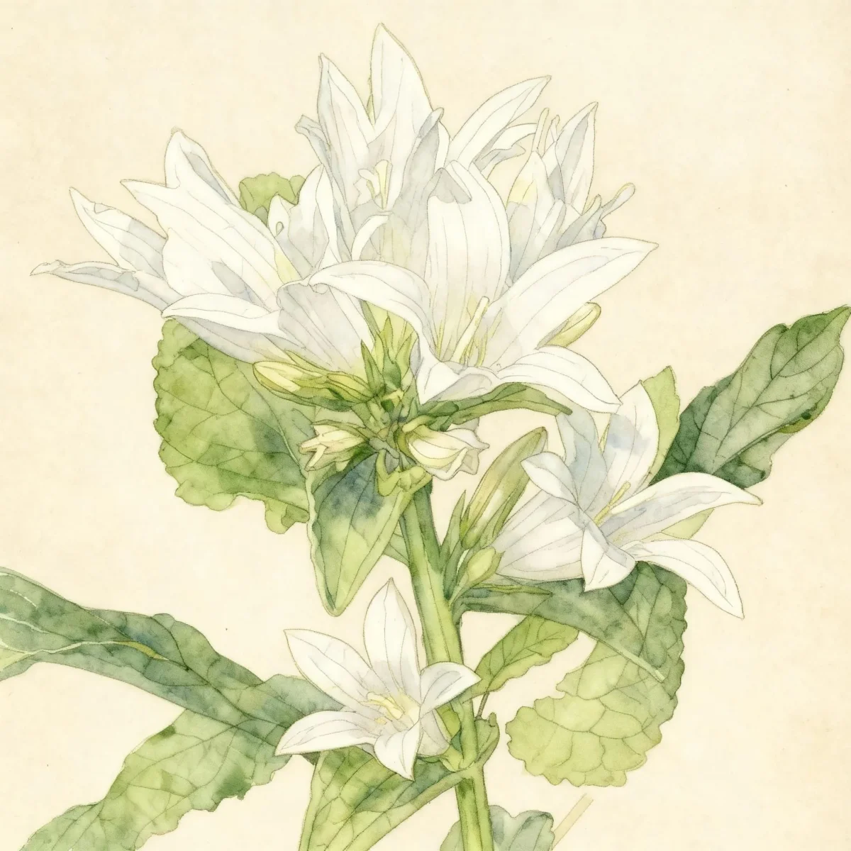 Clustered bellflower (Campanula glomerata var. alba)