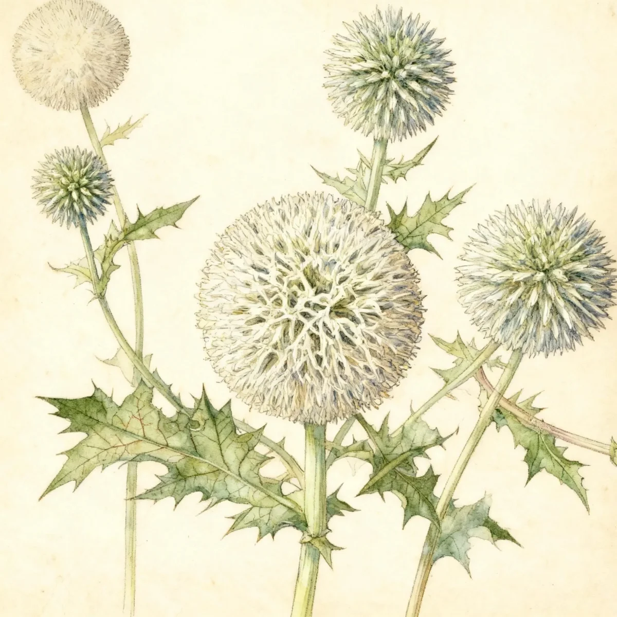 Great globe thistle (Echinops sphaerocephalus 'Arctic Glow')