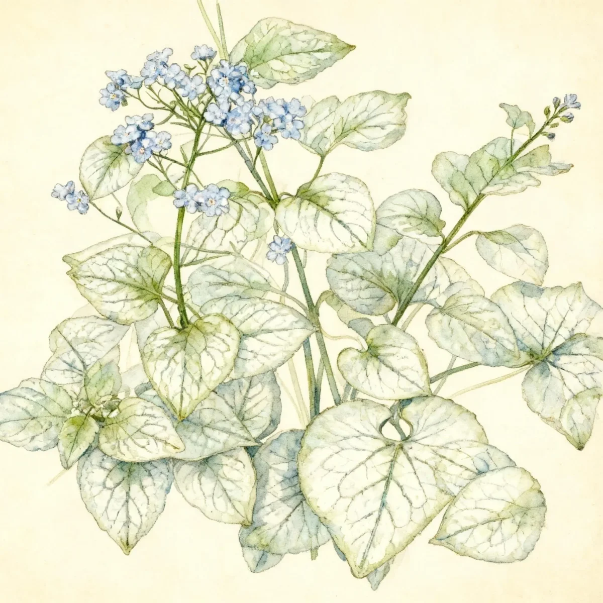 Siberian bugloss (Brunnera macrophylla 'Jack Frost')