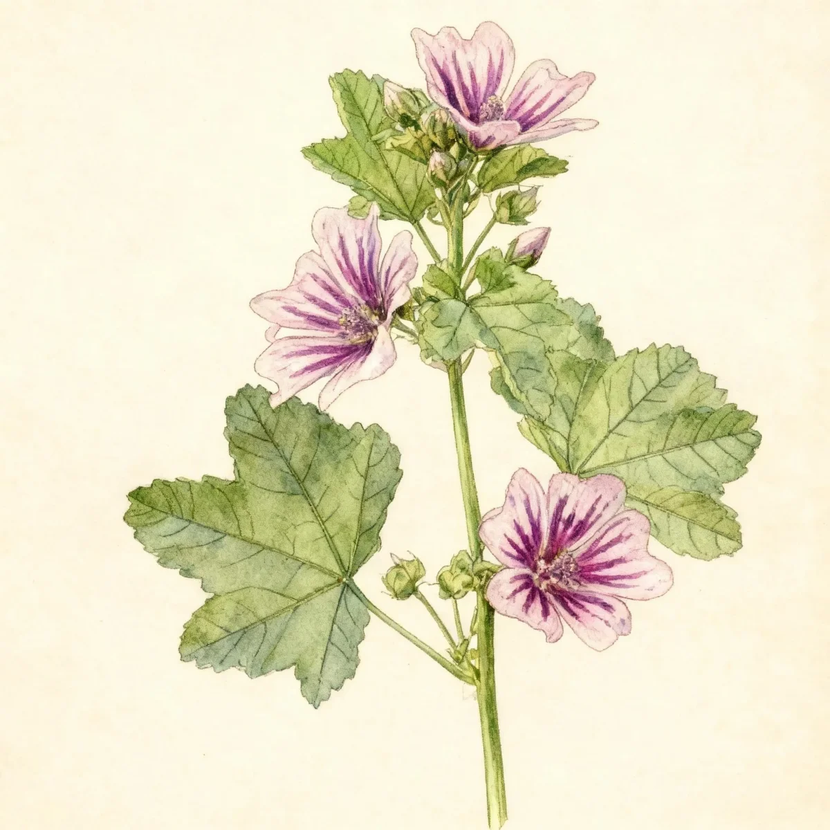 High mallow (Malva sylvestris 'Zebrina')