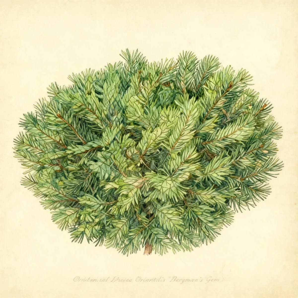 Oriental spruce (Picea orientalis 'Bergman's Gem')