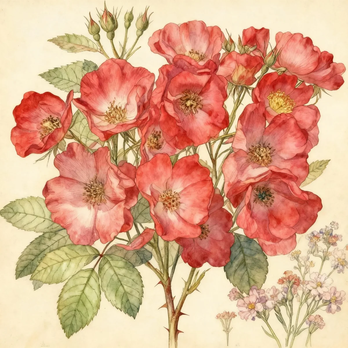 Landscape shrub rose (Rosa 'Zlemartincipar' CANDY OH! VIVID RED)