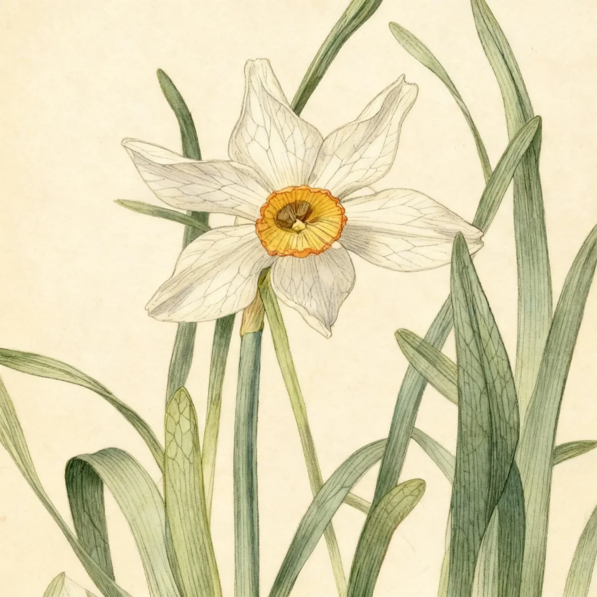 Species daffodil (Narcissus poeticus var. recurvus)