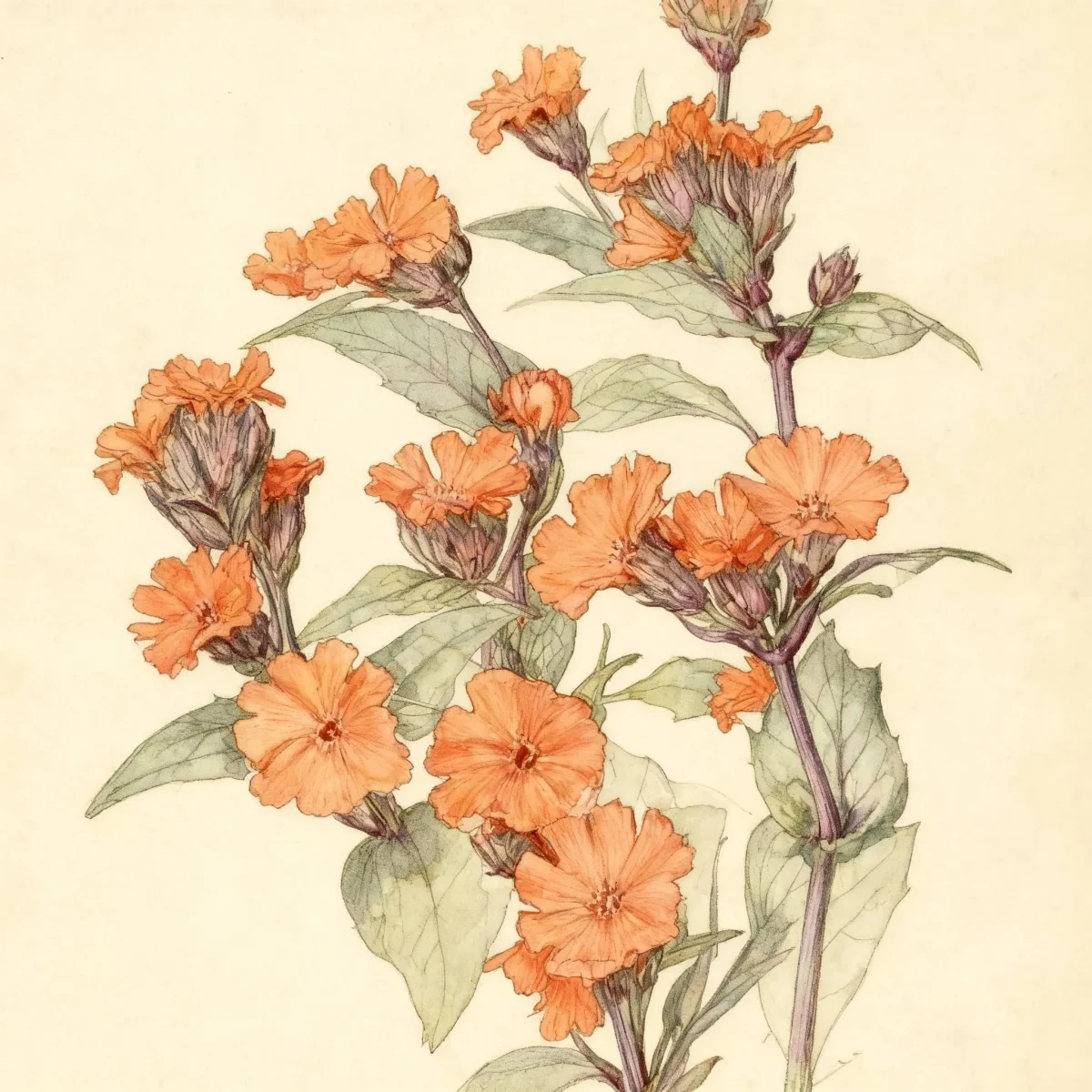 Catchfly (Lychnis × arkwrightii 'Orange Zwerg' ORANGE DWARF)