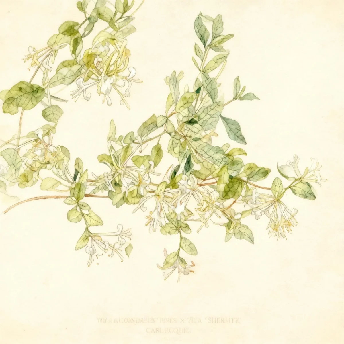 Honeysuckle (Lonicera × italica 'Sherlite' HARLEQUIN)