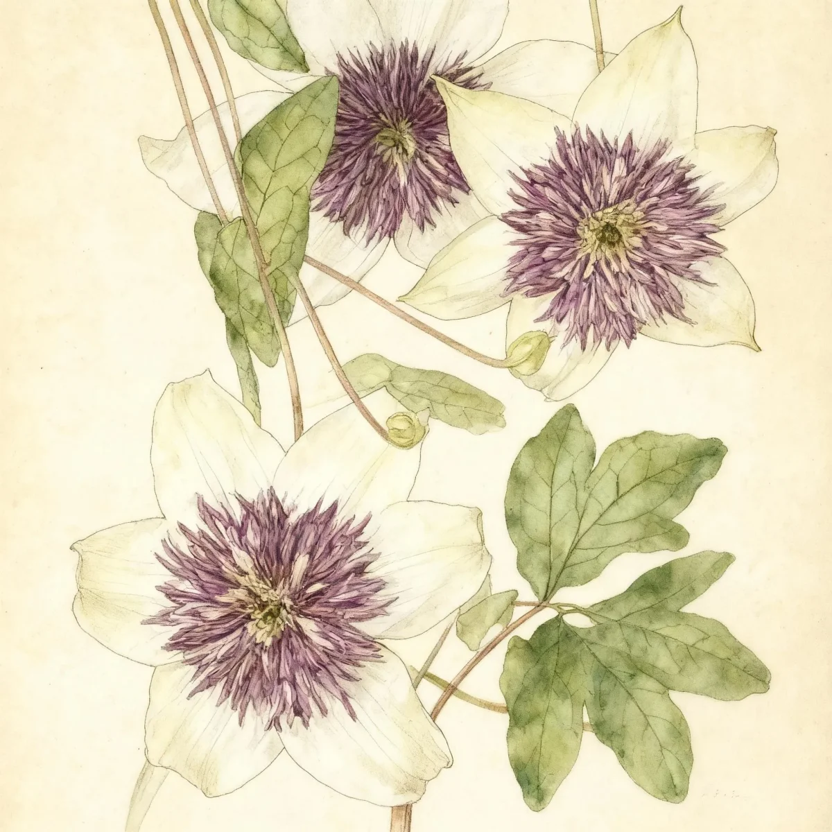Clematis (Clematis florida var. sieboldiana)