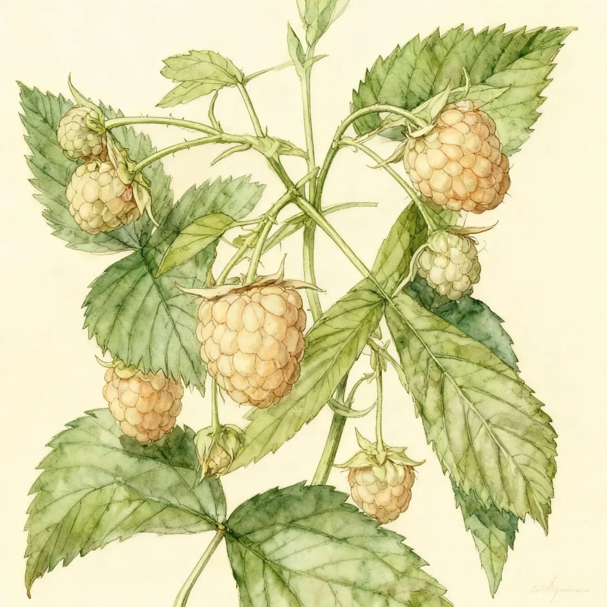 Raspberry (Rubus idaeus 'Fallgold')