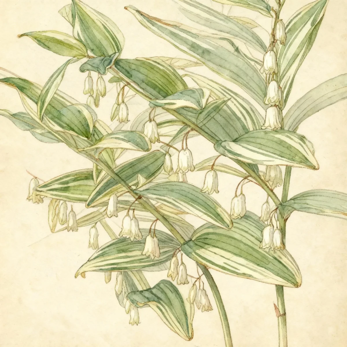 Solomon's seal (Polygonatum odoratum var. pluriflorum 'Variegatum')