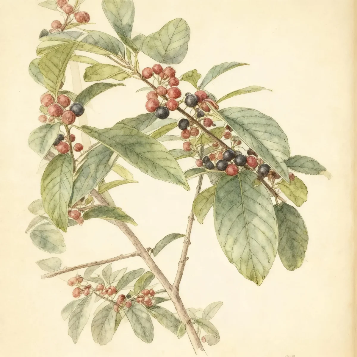 Carolina buckthorn (Frangula caroliniana)
