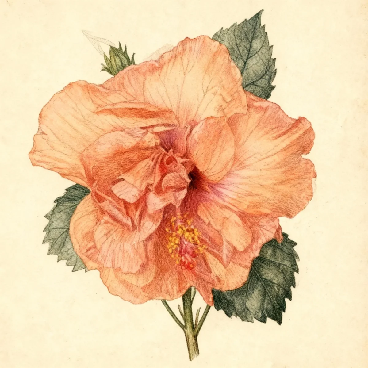 Chinese hibiscus (Hibiscus rosa-sinensis 'Persimmon')