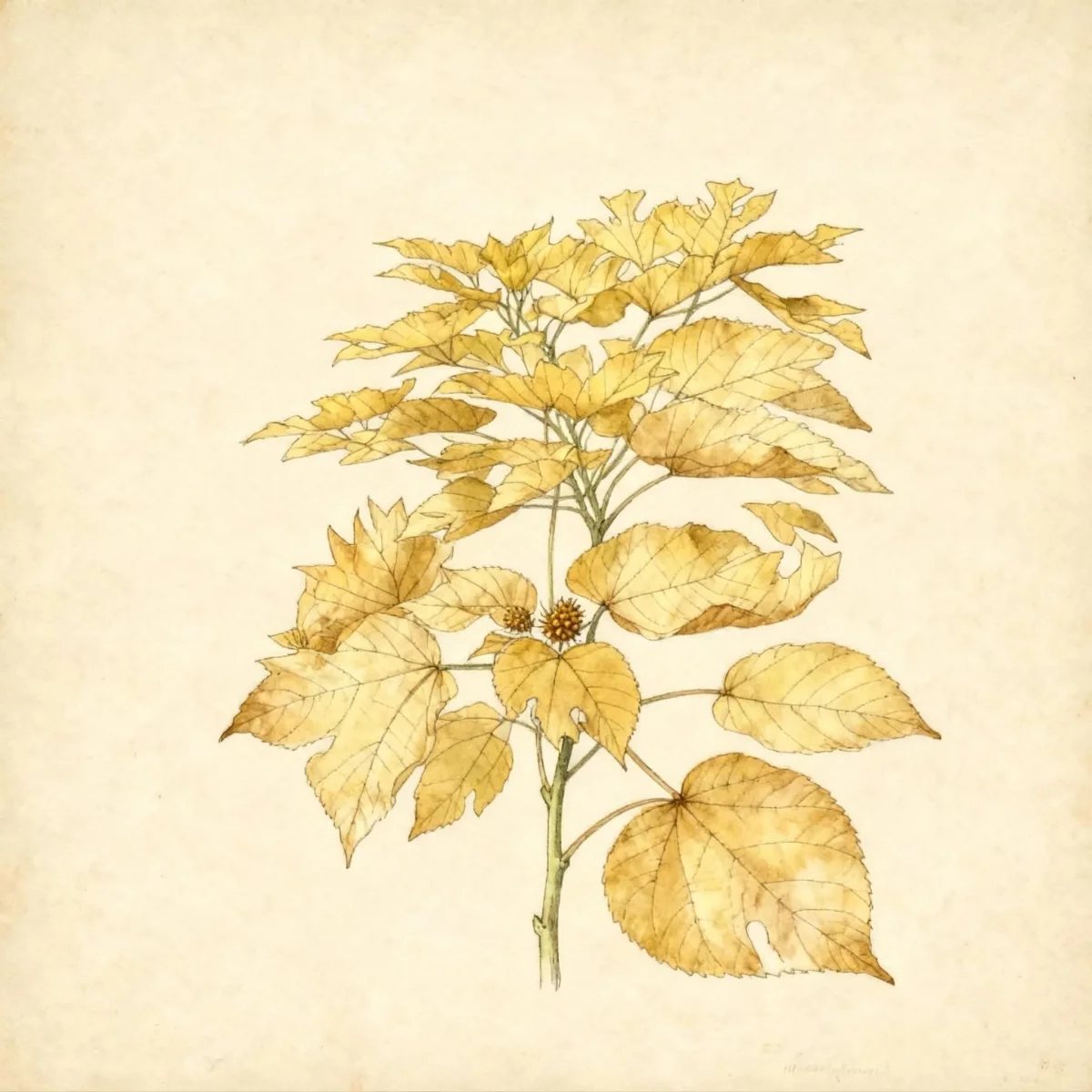 Paper mulberry (Broussonetia papyrifera 'Golden Shadow')