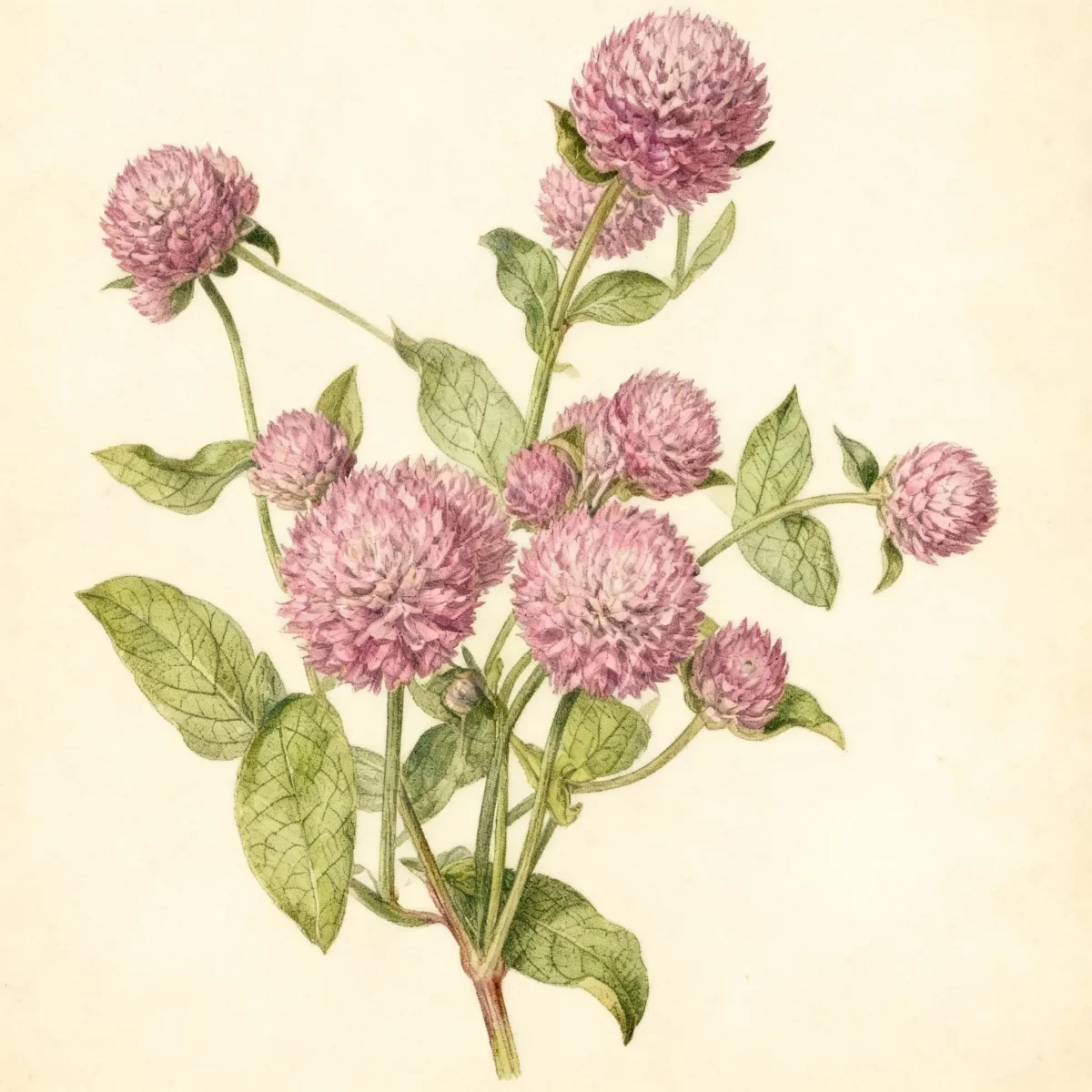 Globe amaranth (Gomphrena globosa 'Buddy Rose')