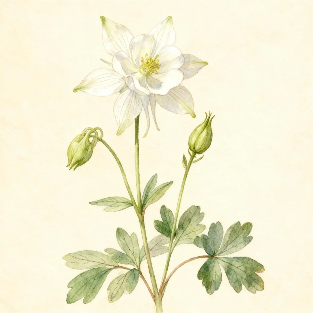 Columbine (Aquilegia vulgaris var. flore-pleno 'Tower White')