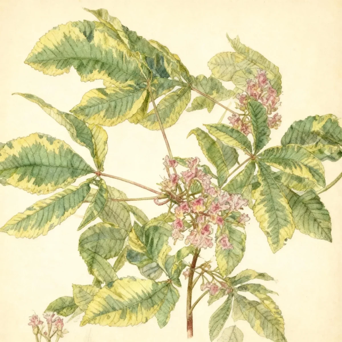 Red horse chestnut (Aesculus × carnea 'Marginata')