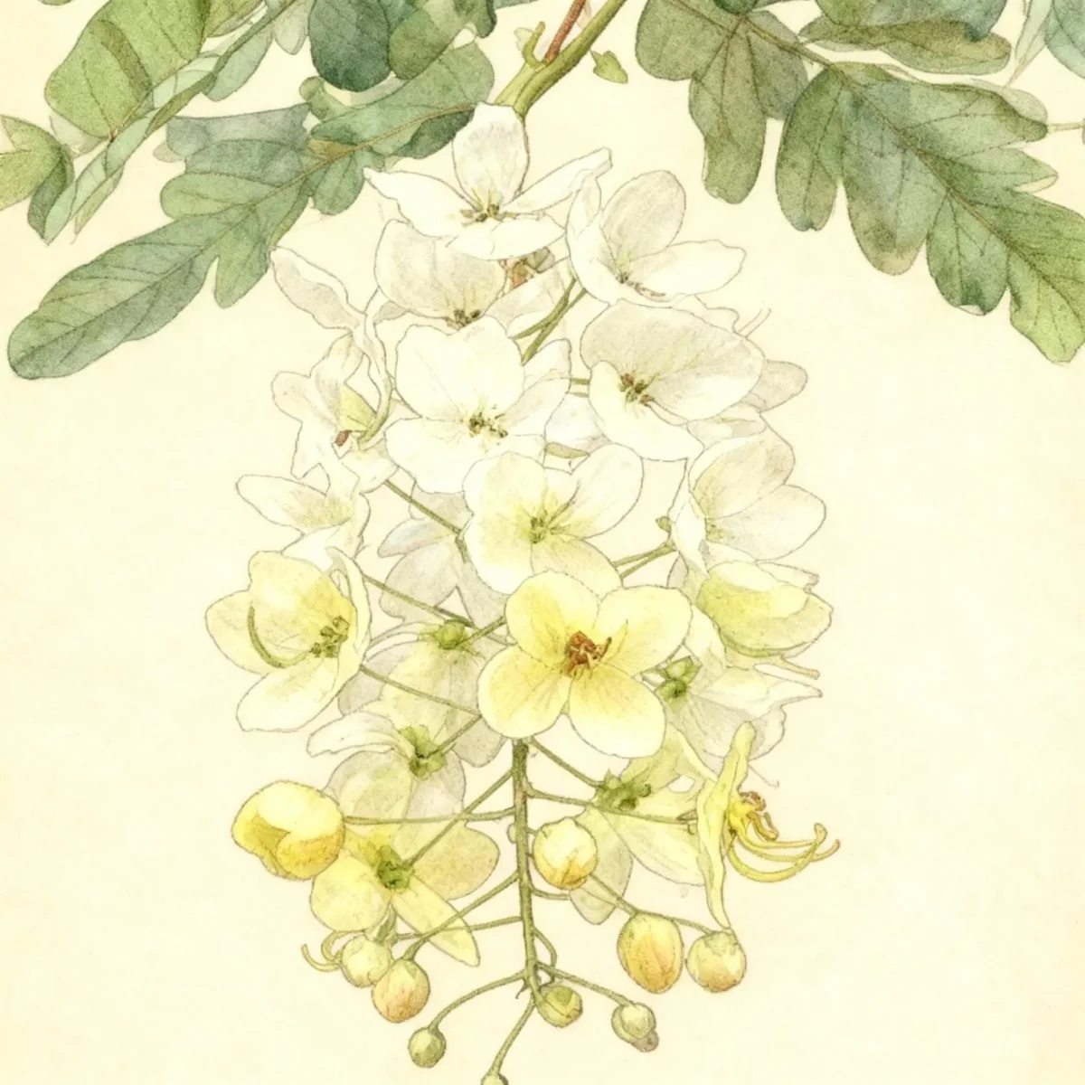 Pink shower (Cassia × nealiae 'Queen's Hospital White')