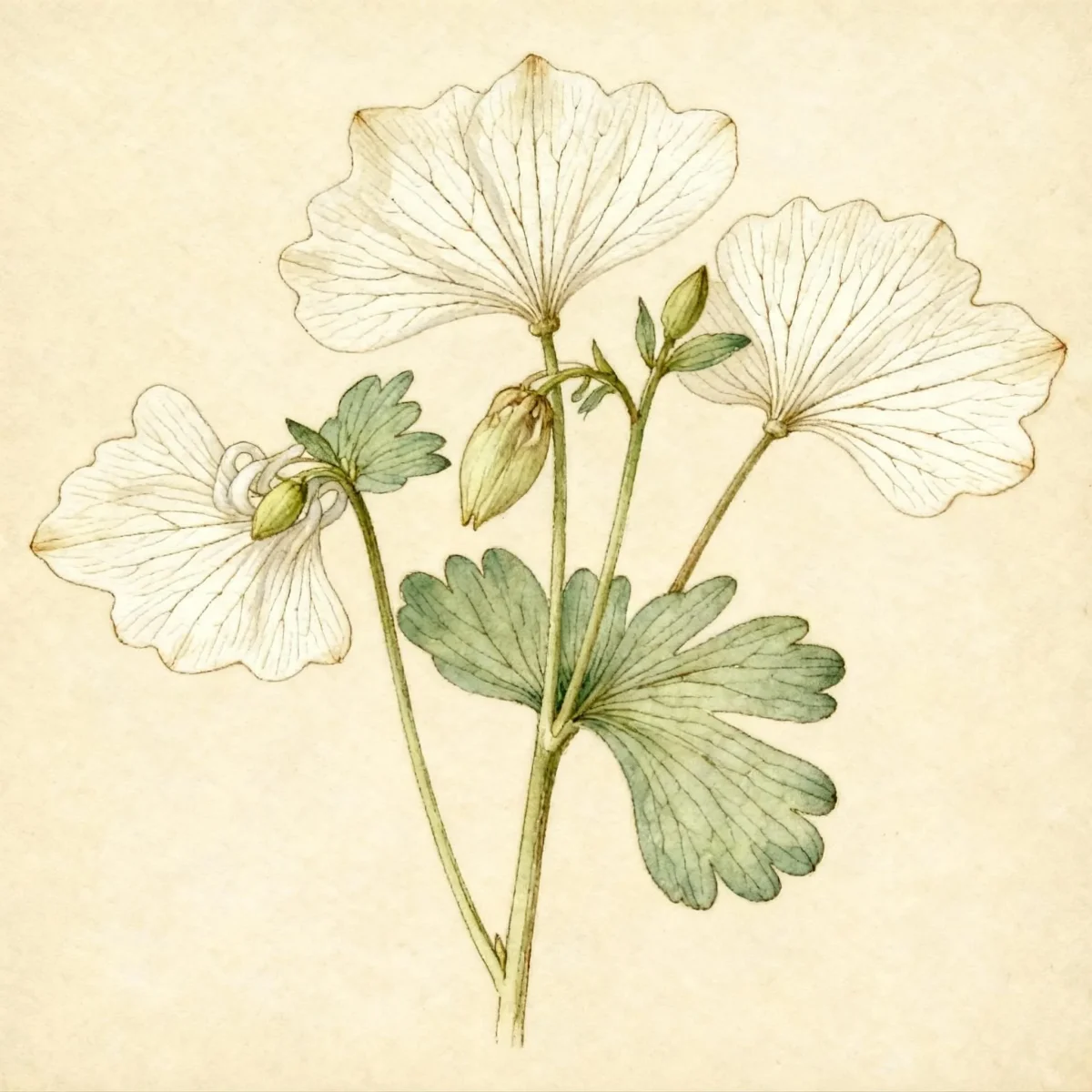 Fan columbine (Aquilegia flabellata var. pumila 'Alba')