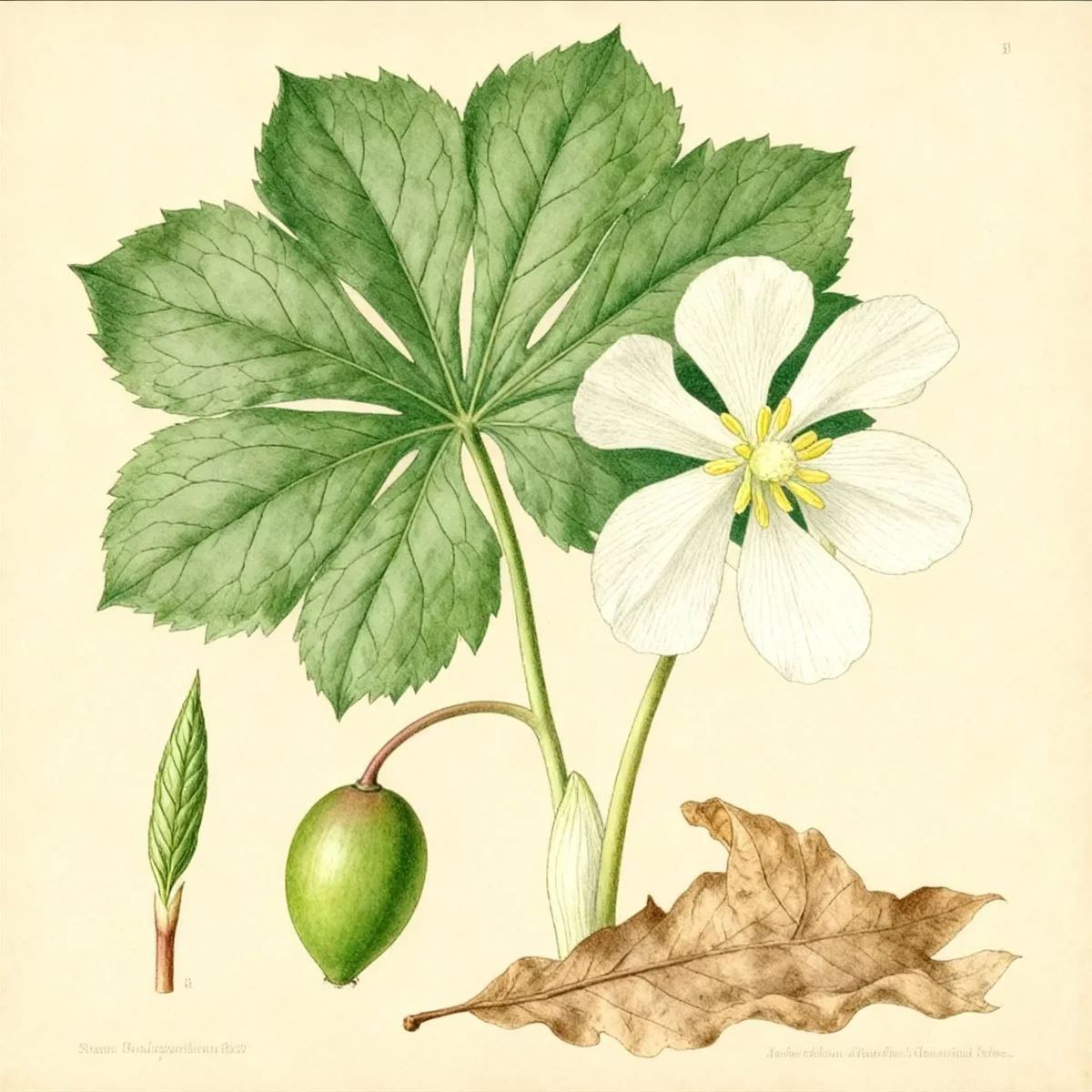 May-apple (Podophyllum peltatum)