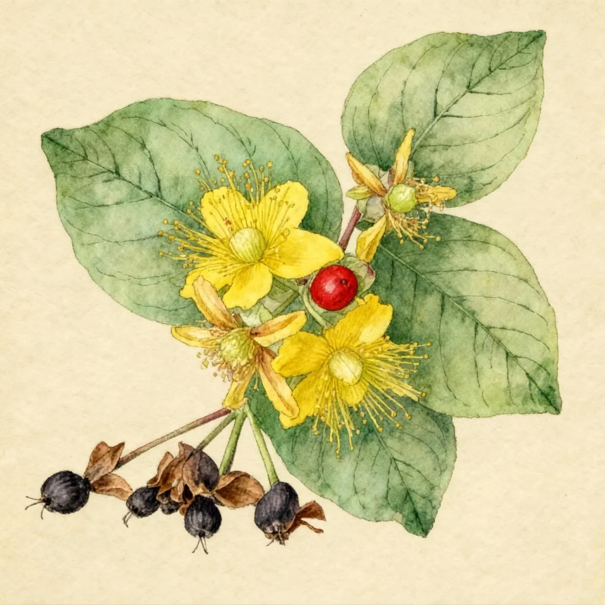 Sweet-amber (Hypericum androsaemum)