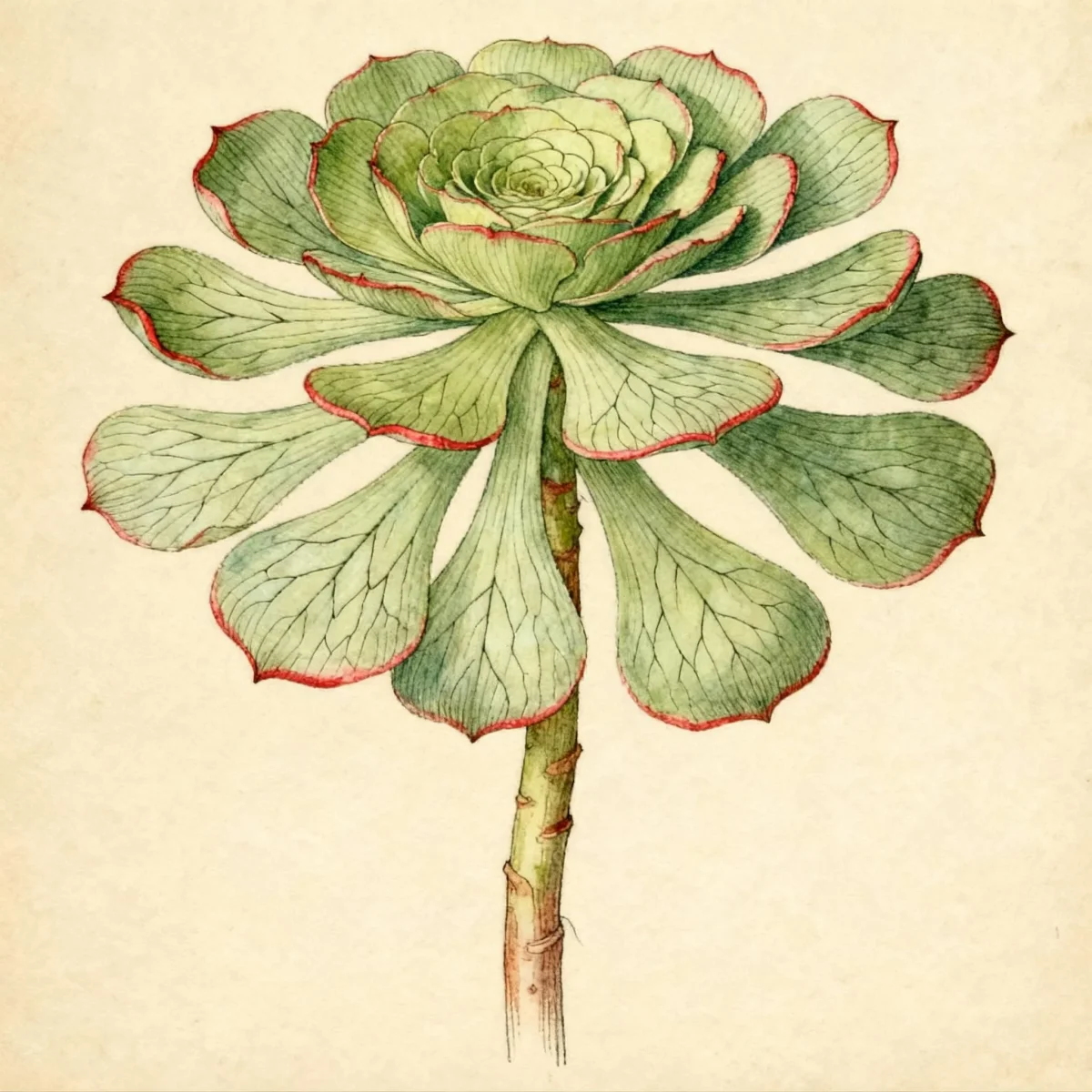 Stalked aeonium (Aeonium undulatum)