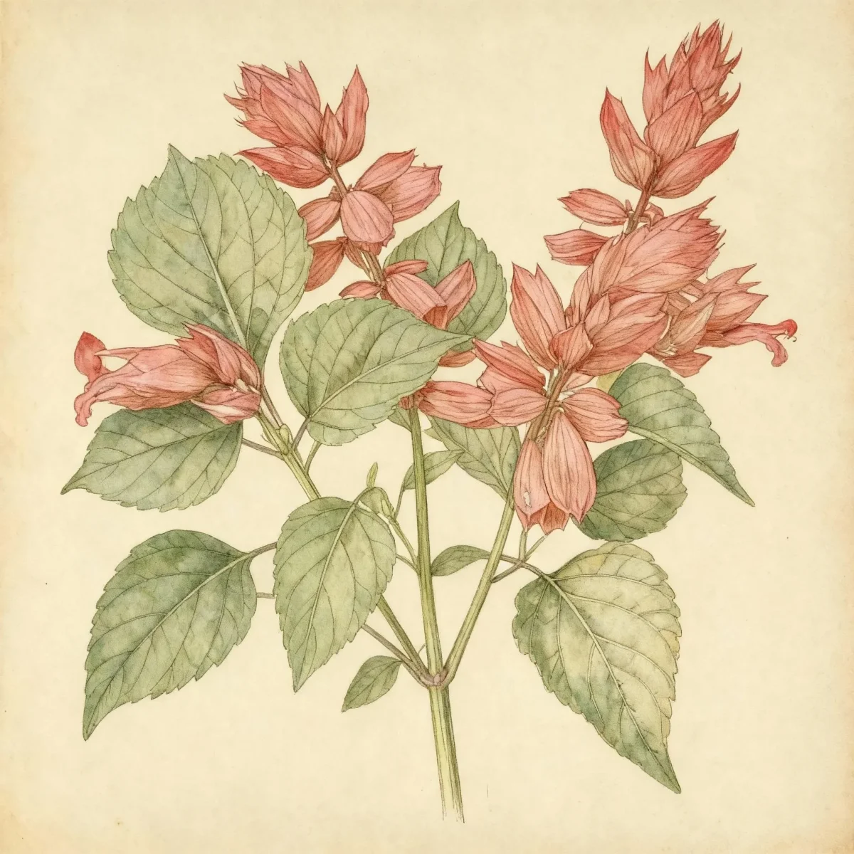 Scarlet sage (Salvia splendens)