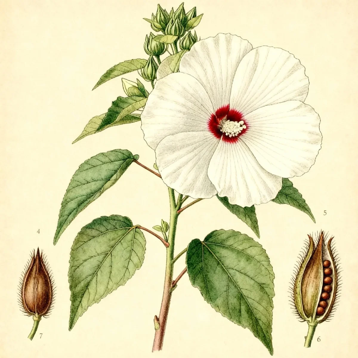 Rose mallow (Hibiscus lasiocarpos)