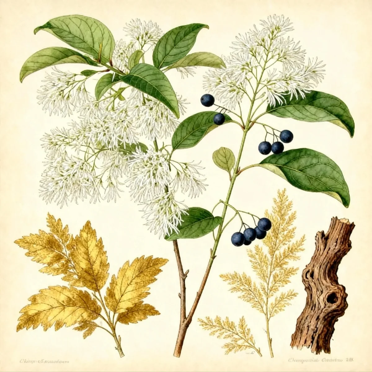 Chinese fringe tree (Chionanthus retusus)