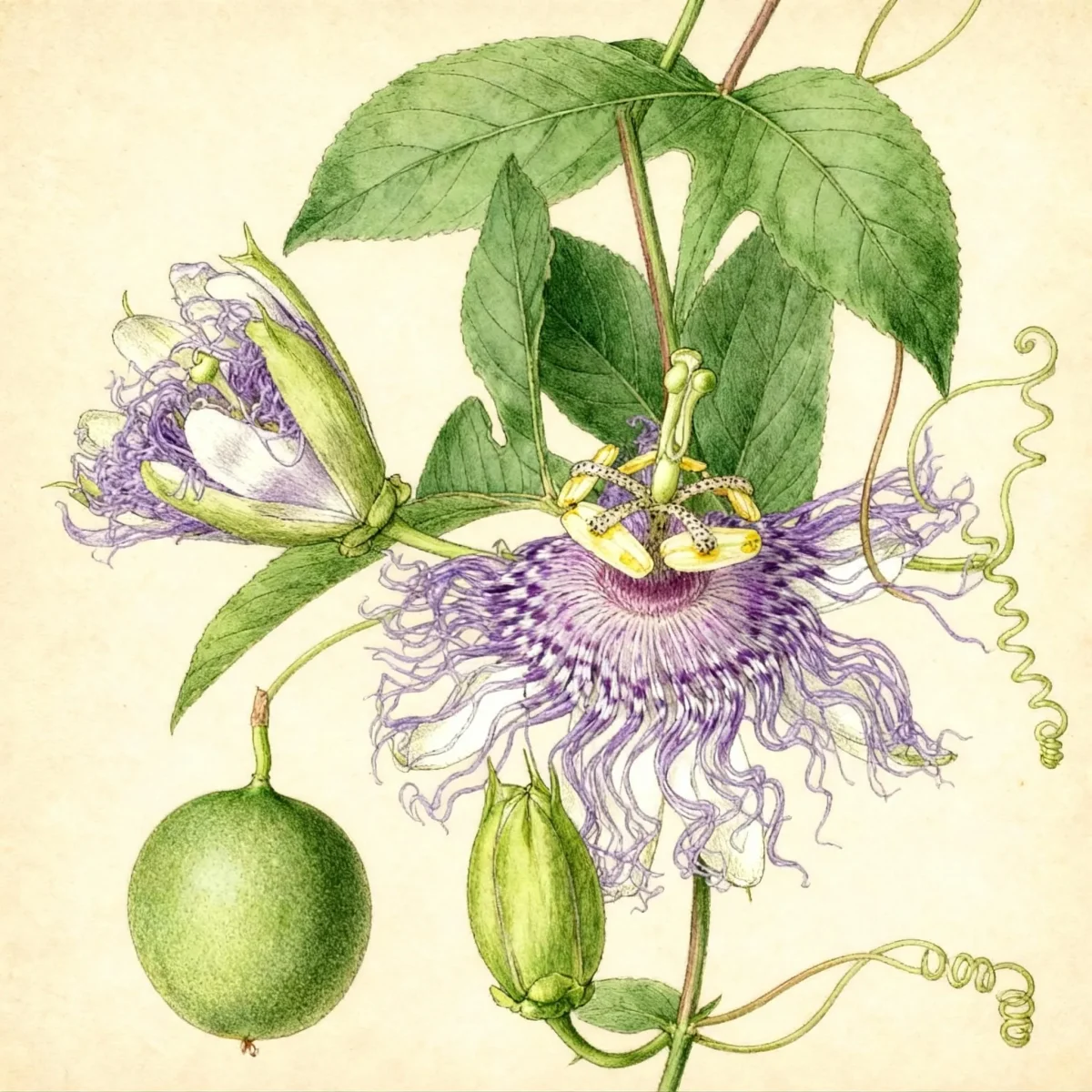 Purple passionflower (Passiflora incarnata)