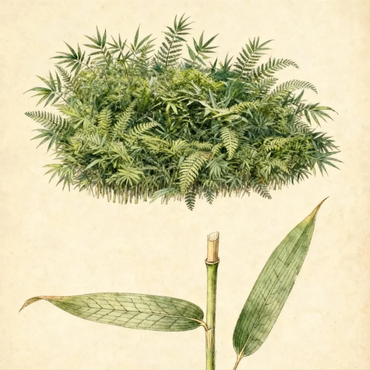 Dwarf fern-leaf bamboo (Pleioblastus pygmaeus)