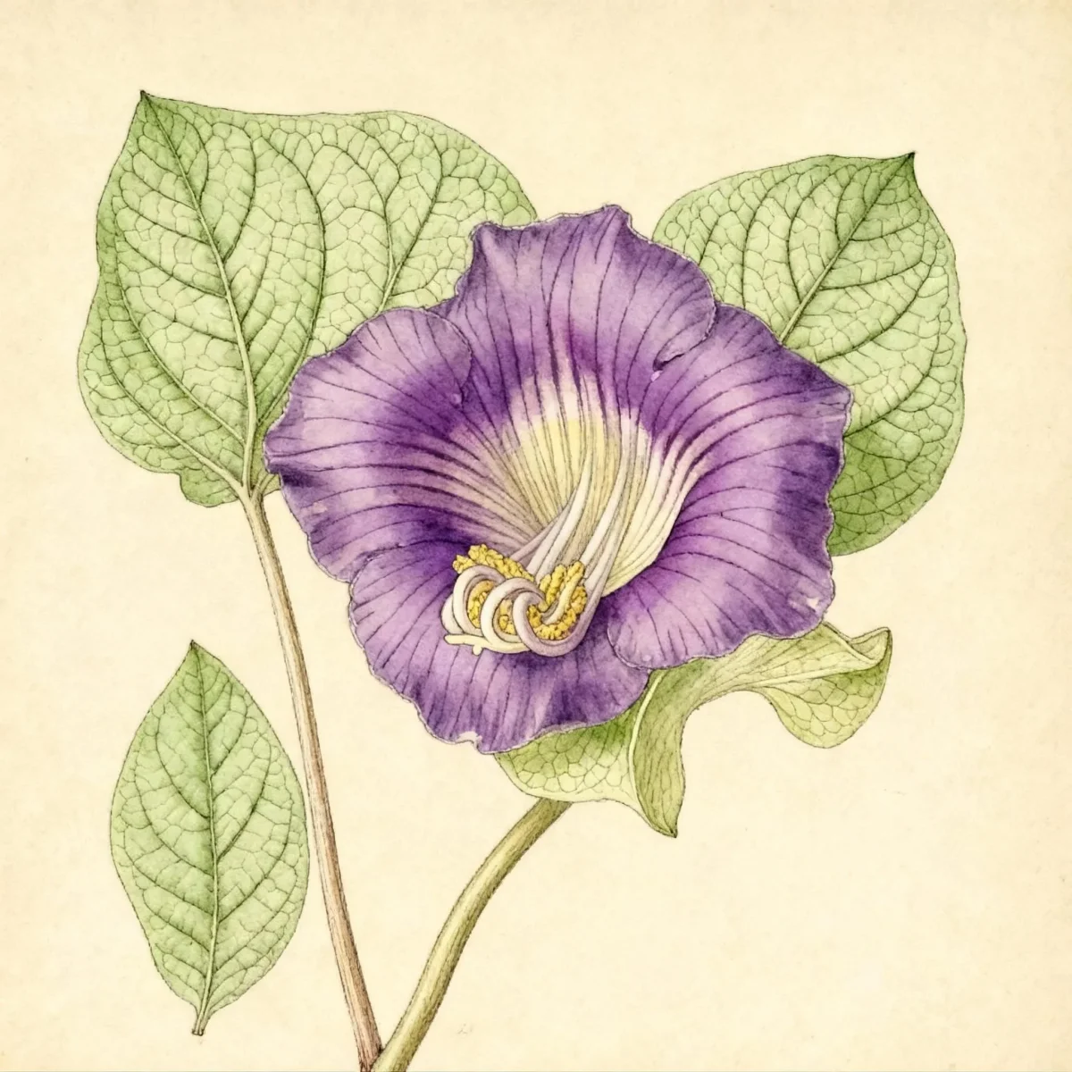 Cup and saucer vine (Cobaea scandens)